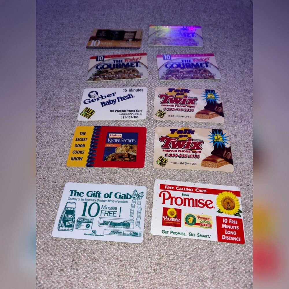 21 Expired/Used 1990s Phone cards - various companies (Food Companies)